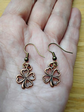 Copper Shamrock Earrings St Patrick's day Irish Celtic FREE SHIPPING from USA