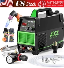 110/220V Plasma Cutter, Built-in Gas Pressure Regulator50A Non-Touch HF& Gloves