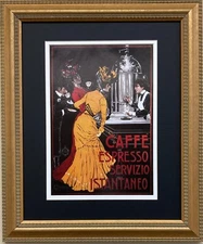 Vintage Mini Food & Drink Poster "Caffe Espresso, Circa 1900s" New Custom Framed