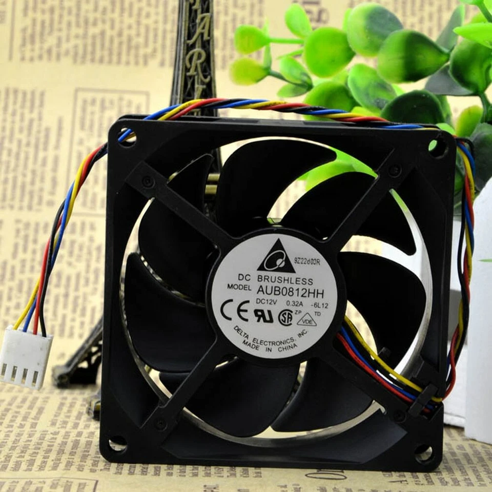 DELTA AUB0812HH-PWM 80mm x 25mm 3250 RPM PWM FAN 4pin - Image 2 of 4