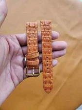 Size 18/18mm Tan Brown 100% Genuine Leather Skin Watch Strap Band - Handmade