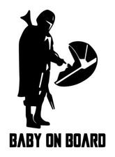 Baby On Board Star Wars Mandalorian Decal 2 5"x7" Choose Color