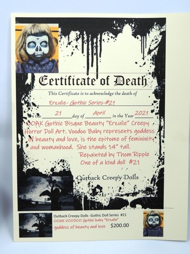 OOAK Outback Gothic Creepy Doll Erzulie #21 Thom Ripple - Picture 3 of 10