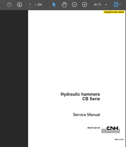 NEW HOLLAND CB27S HYDRAULIC HAMMER SERVICE REPAIR SHOP MANUAL PDF USB - Imagen 2 de 2