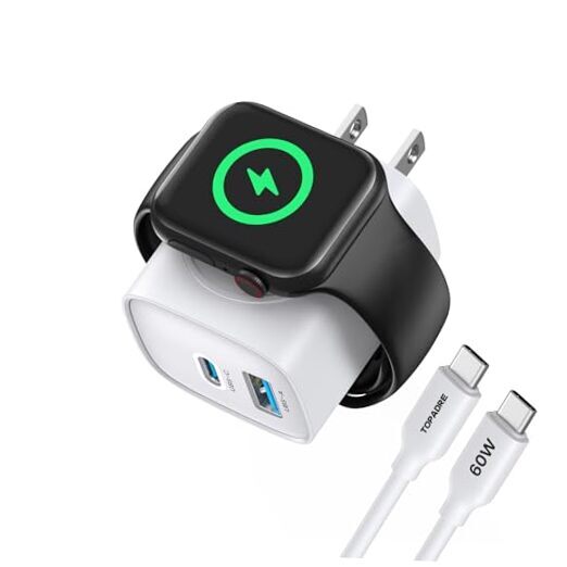 for Apple Watch Charger with 20W Fast Charging Block, 3 in 1 PD USB C White