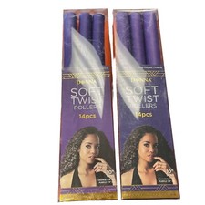 Donna 10" Soft Twist Rollers, For All Hair Types, 14 Pcs. Ea.2 Packs