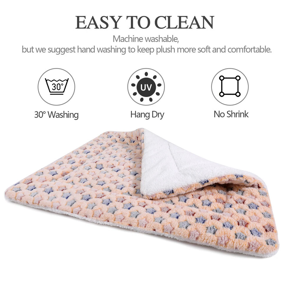 Pet Dog Bed Mat Self Warming Soft Flannel Pad Blanket Cat Bed Cushion Washable - Image 3 of 4