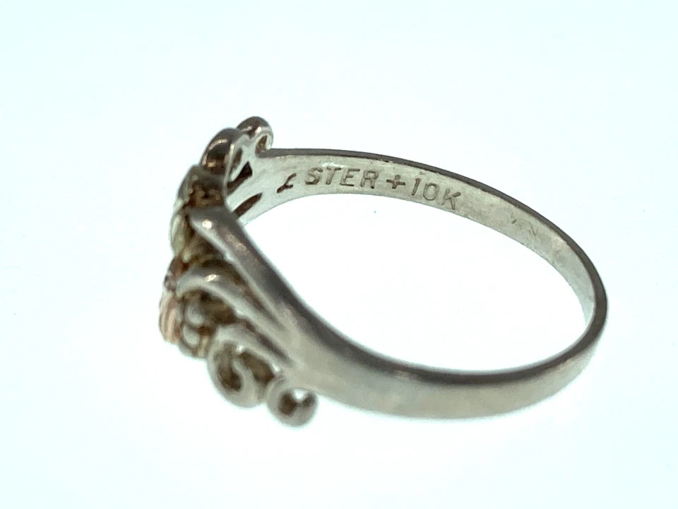 Landstrom Black Hills Multi Tone 10K Yellow Rose Gold Sterling Silver Ring 6.5 - Image 2 of 4