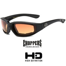 Choppers Padded Foam Wind Resistant Anti Reflective Motorcycle Riding Sunglasses