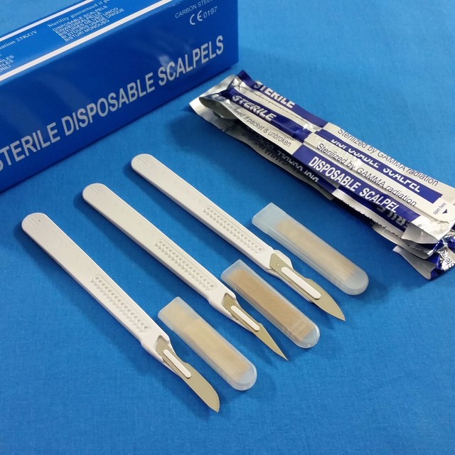 6 pcs DISPOSABLE STERILE SURGICAL SCALPELS 10 11 23 GRADUATED