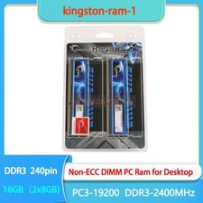 G.SKILL Ripjaws X 16GB 2x8GB DDR3 RAM 2400 PC3-19200 Desktop 240Pin PC Memory