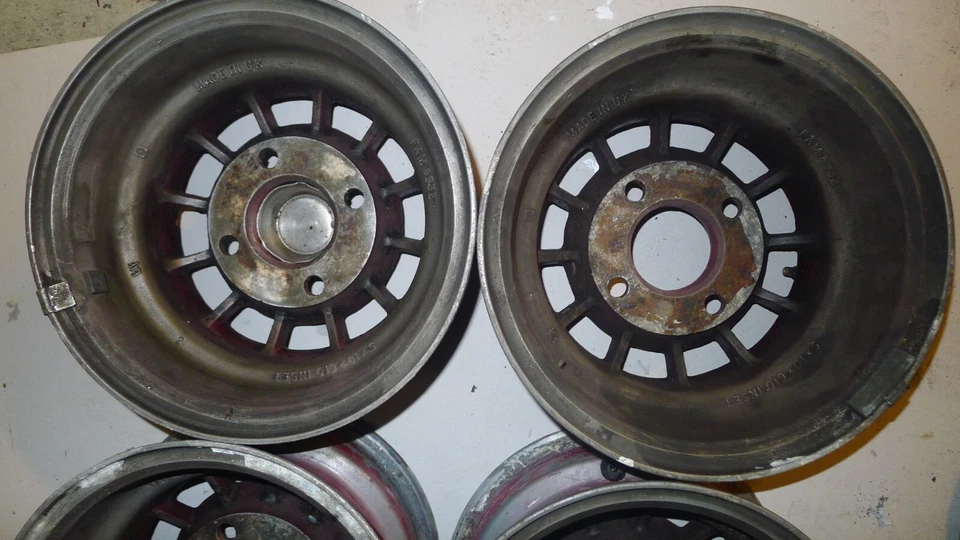 4 Alu Felgen Austin Mini 5x10x610 INSET Alufelge Made in UK - Bild 3 von 4