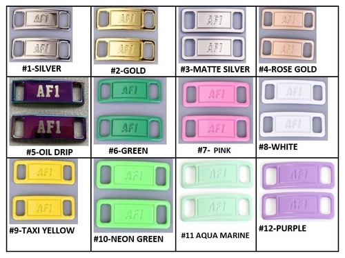 Nike AF1 Replacement Lace Tags Lace Locks Shoe badge Air Force Ones Dubraes - Picture 6 of 33