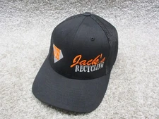 Jacks Recycling Hat Cap PA Silver Diamond Black Orange Mesh Flexfit Yupoong EUC