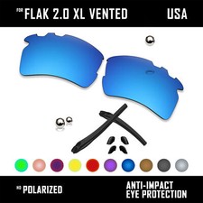Anti Scratch Replacement Lens  Rubber Kits for-Oakley Flak 2.0 XL Vented OO9188