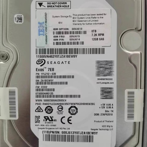 IBM 00VJ615 00VJ613 00VJ614 8TB 3.5'' 7.2K 12Gbps SAS HARD DRIVE HDD - Picture 2 of 4