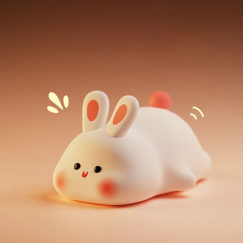Big face rabbit patting small night light colorful toy ornaments AU - Picture 8 of 15