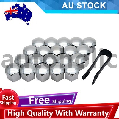 PUL 20x Grey Alloy Wheel Nut Bolt Covers – 19mm Universal Set With Removal Tool (Made In UK)