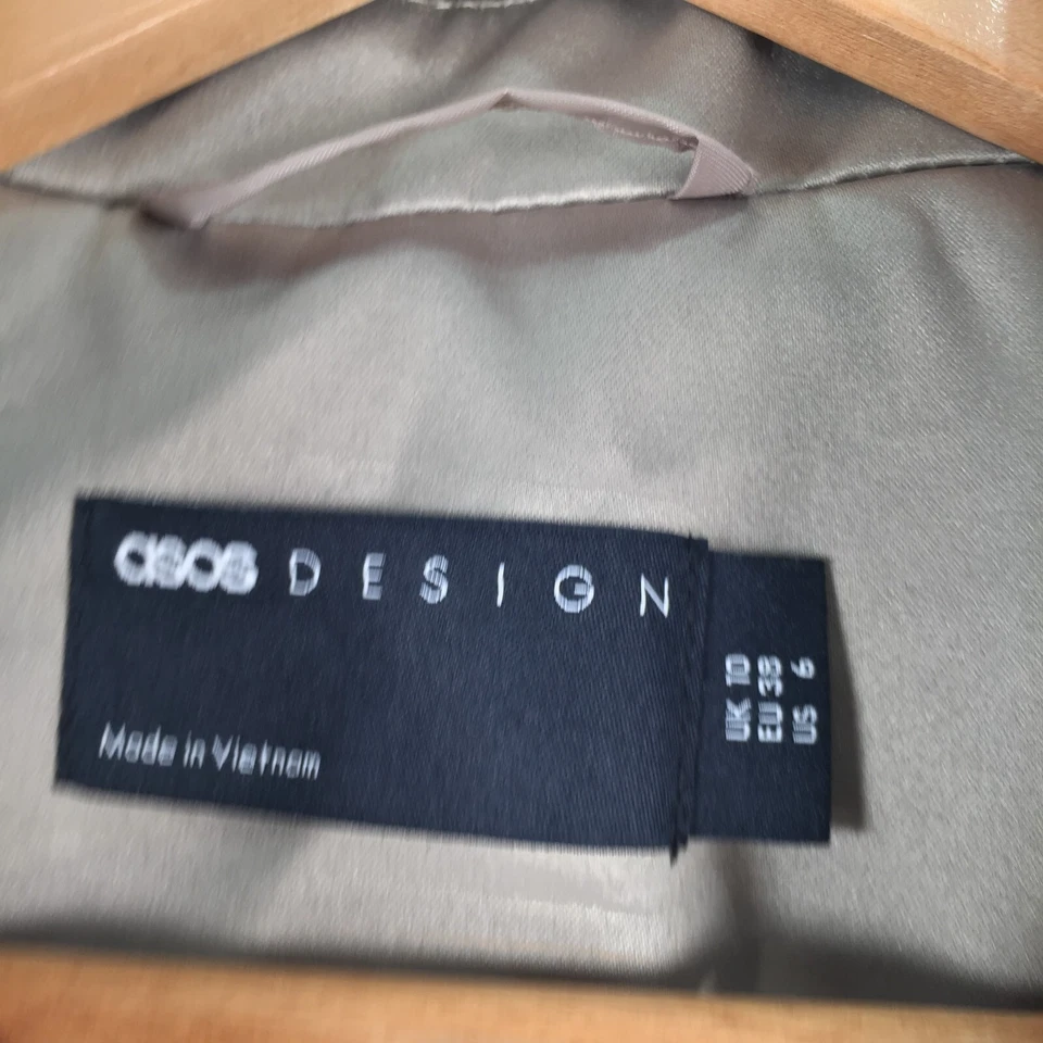 Asos женщин blazer куртка размер 10 оливковый зеленый длинным рукавом большого размера твердого 033645 - Изображение 4 из 4