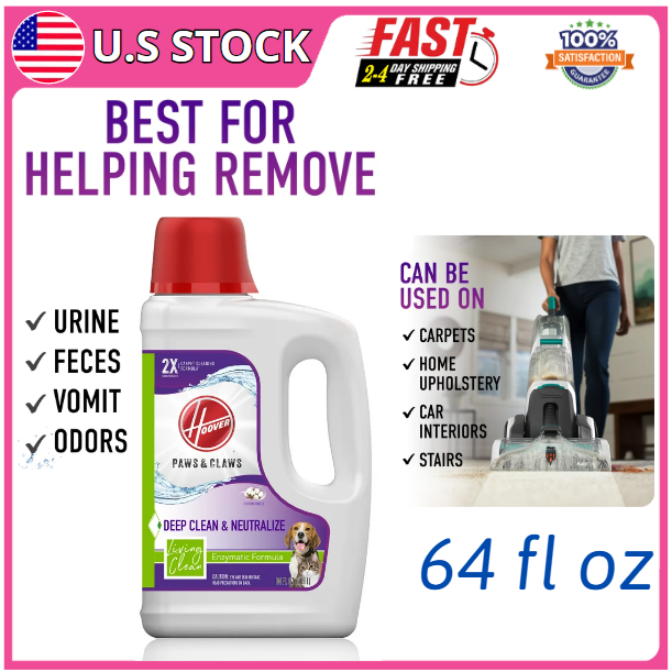 Hoover Pet Stain & Odor with Stain Guard Carpet Cleaner Solution, 64 oz