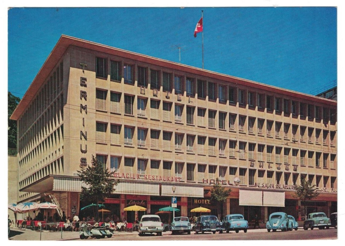 Vintage 1960'S Hotel Terminus Lausanne Switzerland Postcard