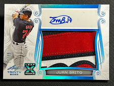 2023 Leaf Trinity AWESOME !! WORN PATCH ROOKIE AUTO Juan Brito 10/49