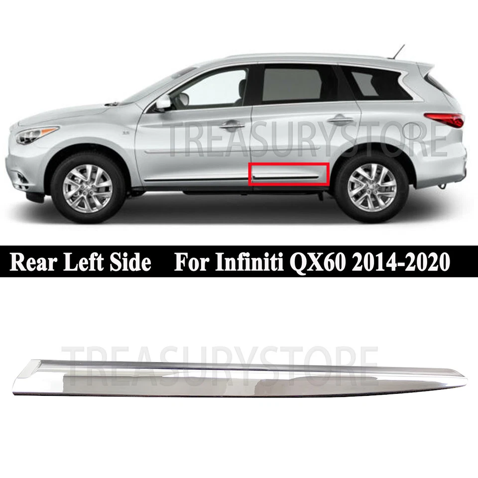 Moldura de porta traseira esquerda para Infiniti JX35 2013 QX60 2014-2020 82871-9NF0A - Imagem 2 de 4