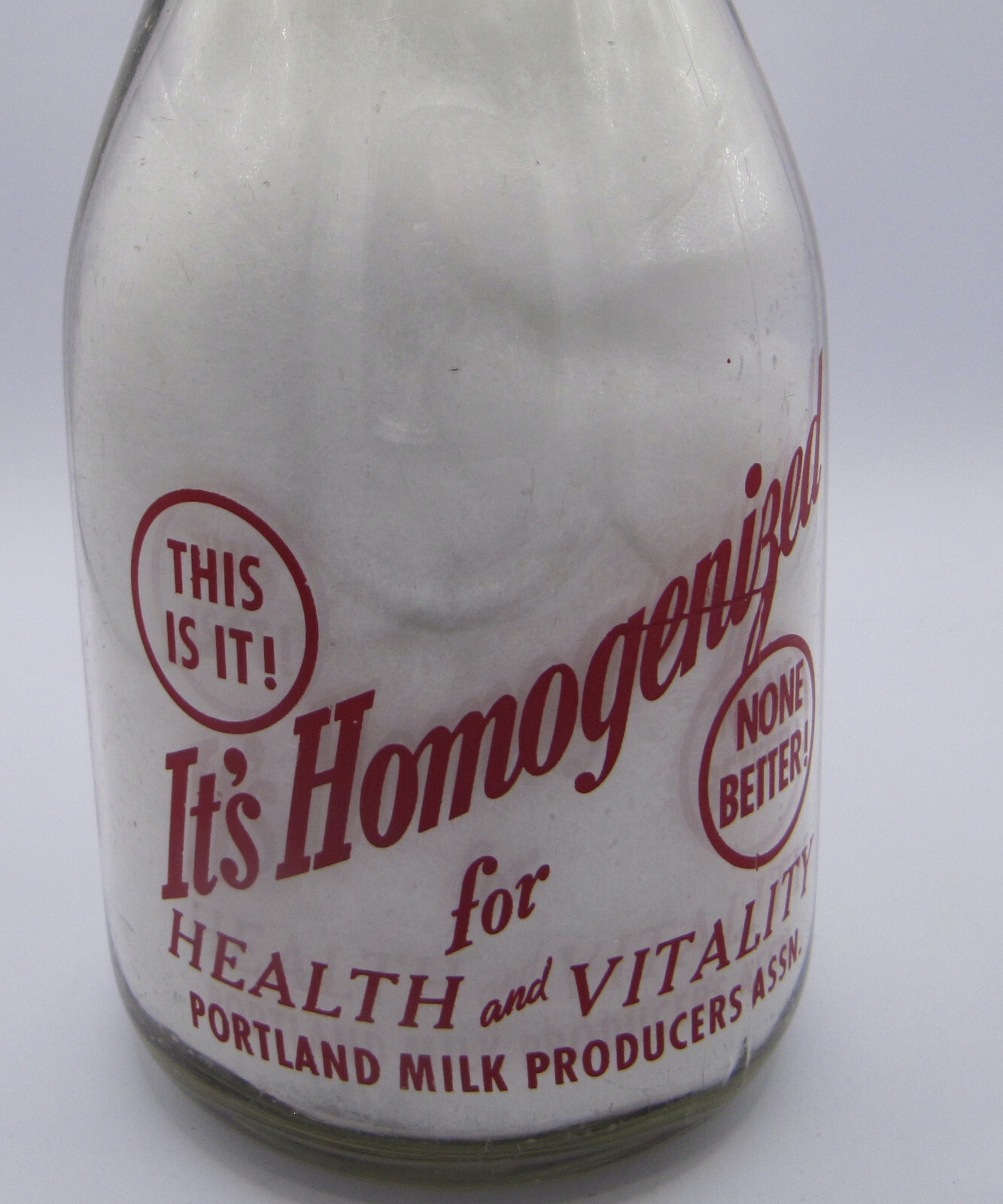 Vintage bottle, PORTLAND MILK PRODUCERS, Guard Your Health, RMB