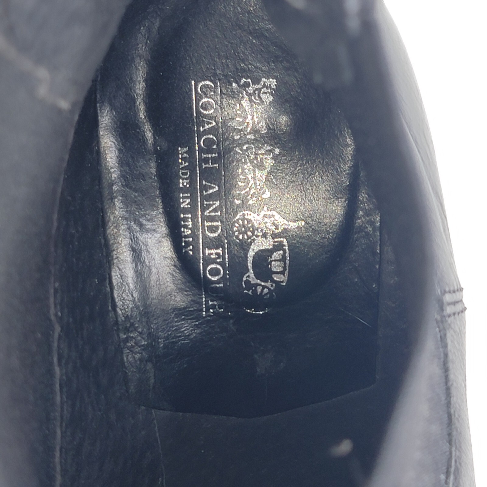 Coach and Four Women's Sz 7.5M Chelsea Boots Black Leather Made in Italy Pull-On