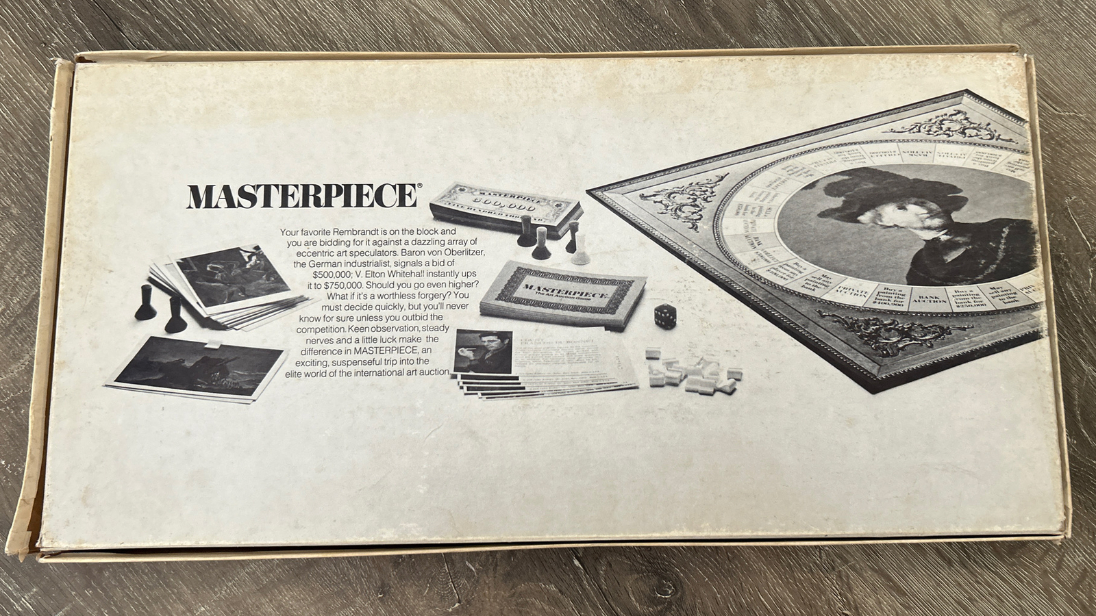 Vintage 1970 MASTERPIECE Board Game Art Auction Parker Brothers - Incomplete