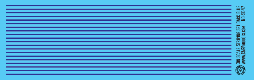 HO Scale - Scale Striping Set 3in Dark Blue