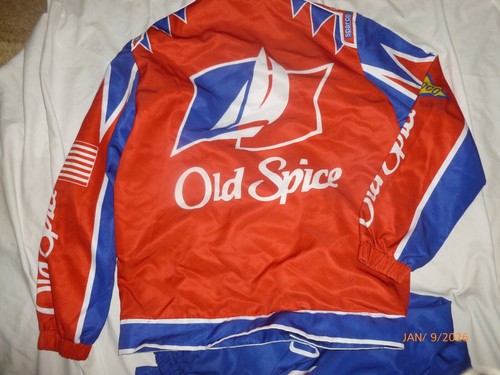 Cal Naughton Racing Driver Old Spice Racing Jacket Pants Set L Large Costume - Picture 5 of 6
