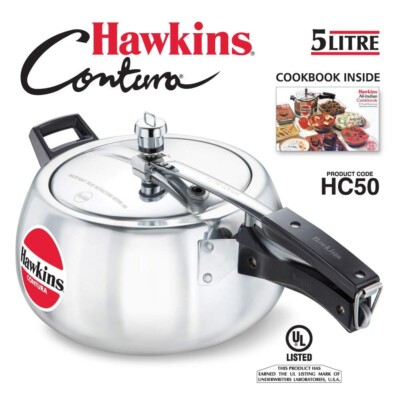 5L Hawkins Pressure Cooker Contura Silver 5L