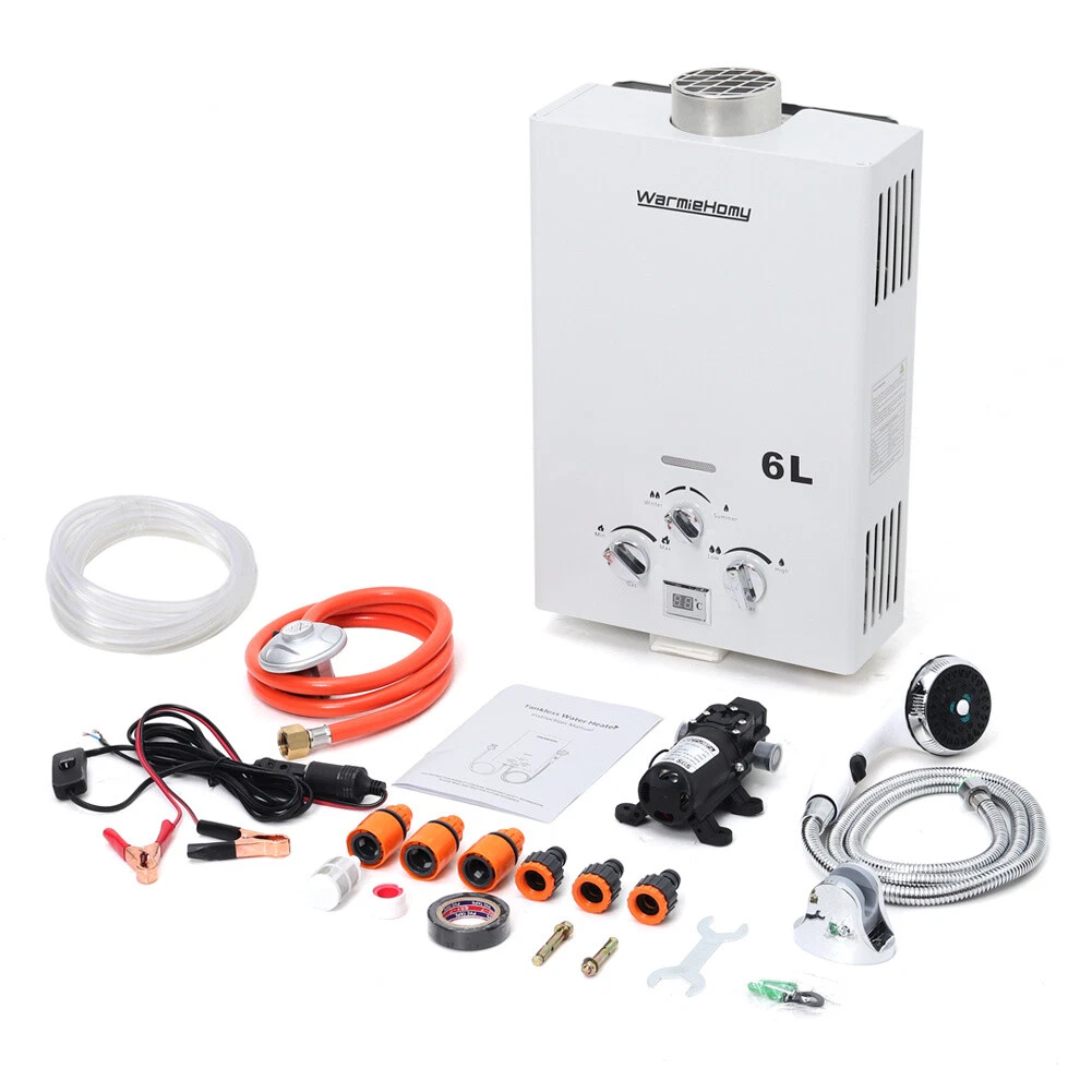12KW Instant Hot Water Heater Tankless Gas Boiler LPG Propane 6L Camping  Shower | eBay