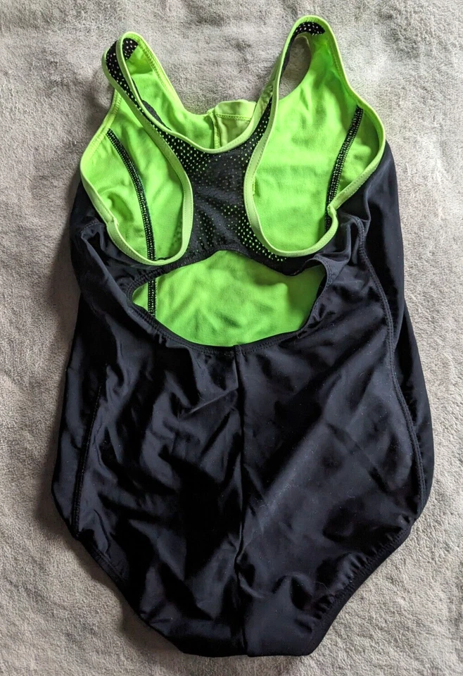 ZEROXPOSUR Traje de Baño de Una Pieza Jóvenes Niñas 10/12 Mediano M Negro Verde Azul Foto 4 de 4