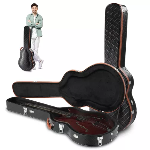 Ktaxon Cases Hard-Shell Wood Case for Semi-Hollow Guitars; Fits Gibson 335