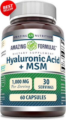 Amazing Formulas Hyaluronic Acid MSM 1000mg 60 Capsules Non GMO - US
