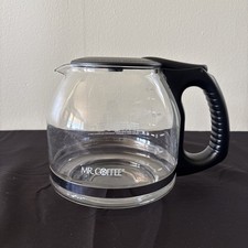 Mr. Coffee 12 Cup Replacement Glass Black Carafe Unique Flat Top See Pics READ