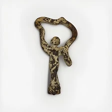 Antique Cast Iron Painted Figural Lady Dancing Lamp Finial Architectural Salvage