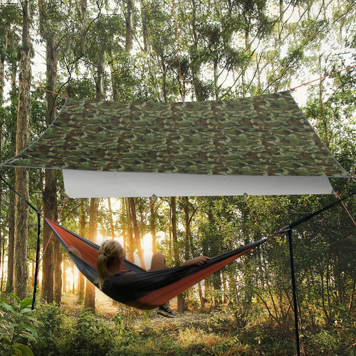 Tenda Parasole Da Campeggio, 3M X 4M Parasole Da Campeggio in Nylon Ripstop Anti - Foto 7 di 12