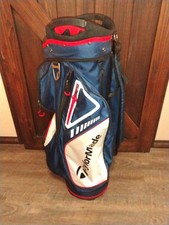 TaylorMade Select ST Cart Golf Bag 14 Way W/Rain Cover Red, White, Blue Black