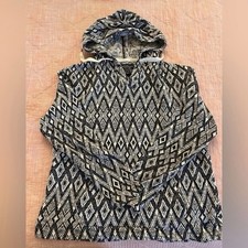 American Eagle Blue and White Bohemian  Hoodie Size Small