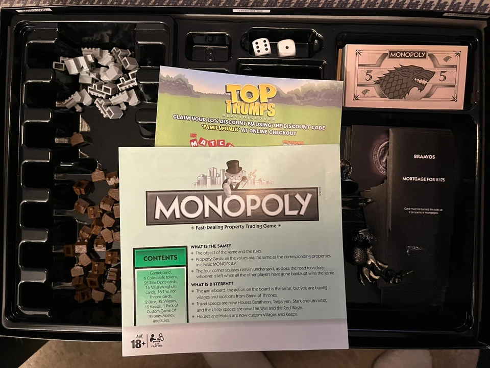 Hasbro Monopoly Game Of Thrones Board Game 2017 Complete - Image 4 of 4