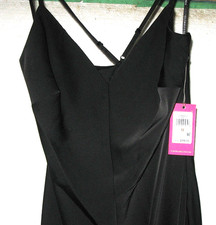 VINCE CAMUTO Black Dress VCM4590 Adjustable Straps Slit Side High on Thigh S-12