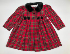 Vintage Youngland Toddler Girls Red Plaid dress coat size 4T