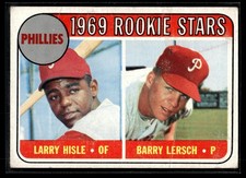 Phillies 1969 Rookie Stars Larry Hisle / Barry Lersch 1969 Topps Card #206. rookie card picture