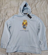 Polo Ralph Lauren Polo Bear Hoodie XL Light Blue Fleece Sweatshirt NWT Bear...