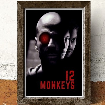 12 Affen Film Movie 90er Thriller Bruce Willis Brad Pitt A4 Poster Wandbild