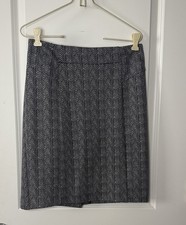 Michael Michael Kors Herringbone Pencil Skirt Size 4 Black White Back Zip