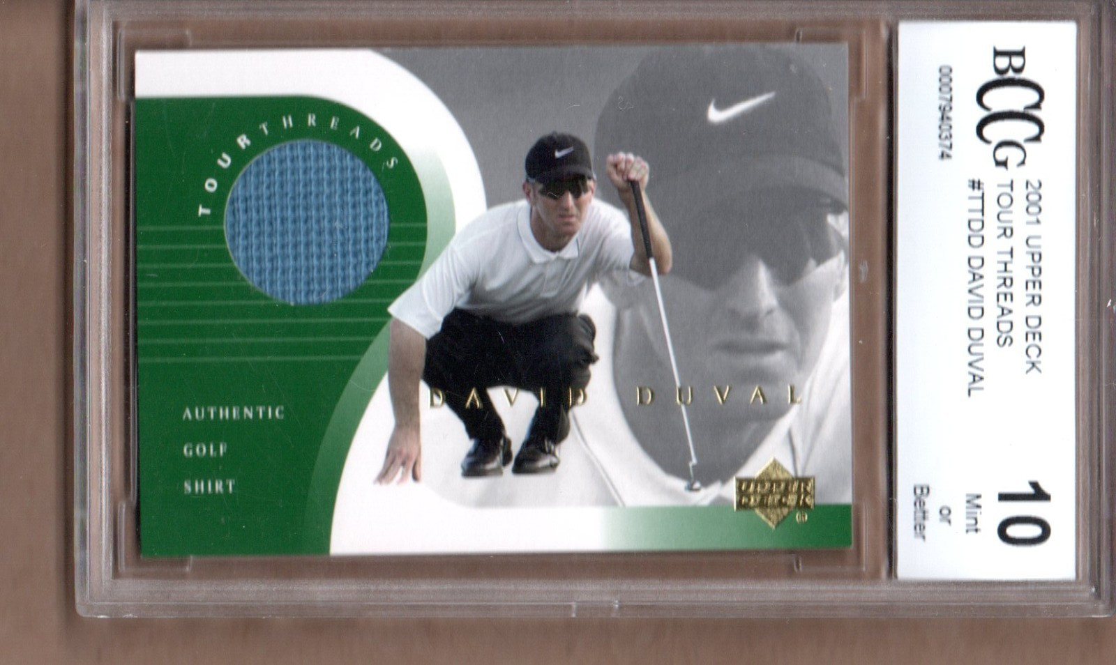 2001 UPPER DECK TOUR THREADS DAVID DUVAL GOLF SHIRT #TTDD BCCG 10
